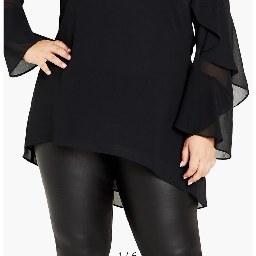 City Chic Cold Shoulder Hi Low Hem Top